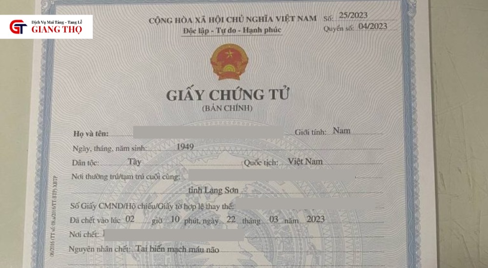 Chuẩn bị đầy đủ giấy tờ cần thiết như giấy báo tử