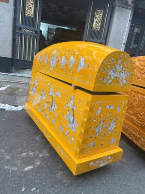 Hòm nắp tròn Cối gỗ sao cẩn