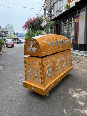 Hòm nắp tròn Cối gỗ trai cẩn