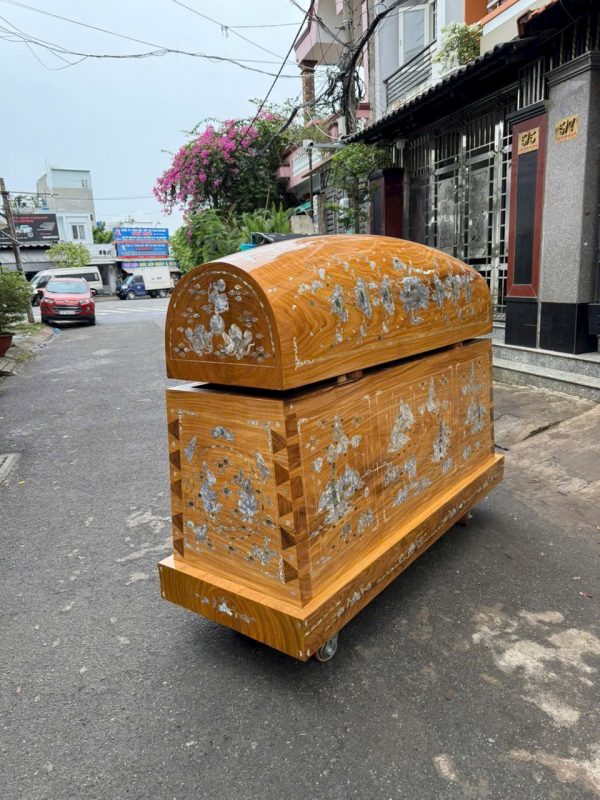Hòm nắp tròn Cối gỗ trai cẩn