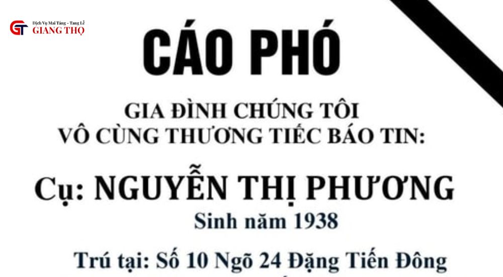 Soạn cáo phó cho ông bà